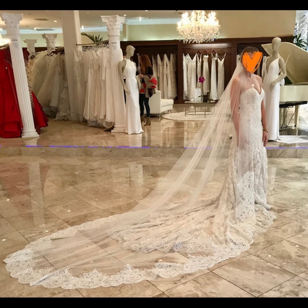 Esteé Couture crystal beaded lace veil